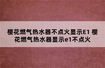 樱花燃气热水器不点火显示E1 樱花燃气热水器显示e1不点火